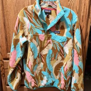 Patagonia Synchilla Turquoise and Brown Fleece